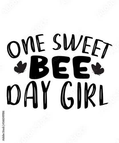 One Sweet Bee Day Girl SVG Cut File