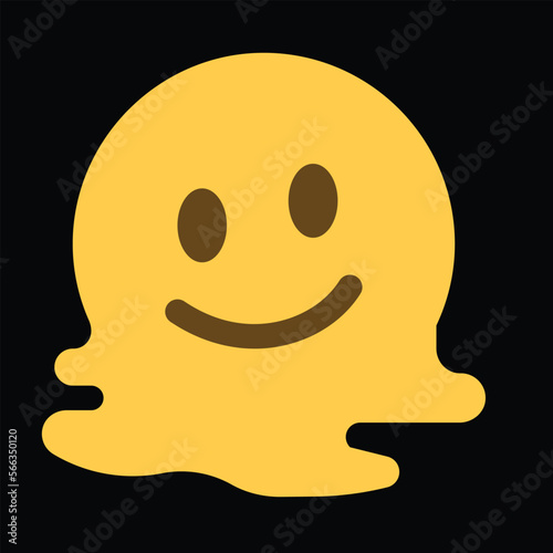 Melting Face vector icon. Isolated liquid soft face emotion sticker sign design.
