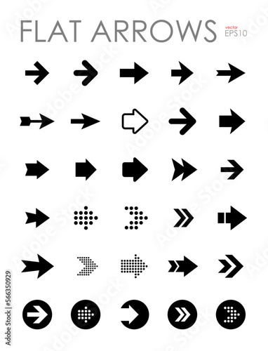 Arrows sign icon set, simple design elements