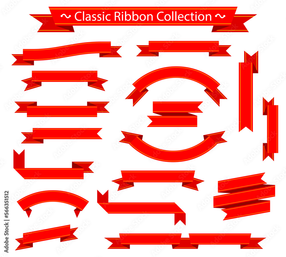 Vector ribbons set, design elements, brush set, banner text template