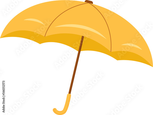 Umbrella semi flat color raster element. Full sized object on white. Rain and storm protection. Waterproof accessory simple cartoon style illustration for web graphic design and animation