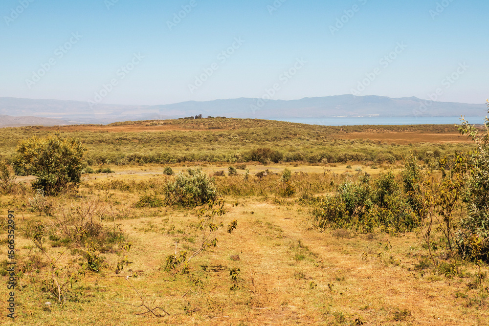 Scenic view of volcanic mountain landscapes in Naivasha, Rift Valley, Kenya