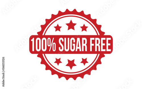 100% Sugar Free Rubber Stamp Seal Vector