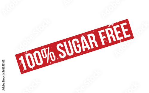 100% Sugar Free Rubber Stamp Seal Vector