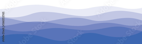 Blue water wave line deep sea background. Blue natural water ocean wave layer background. Vector illustration.