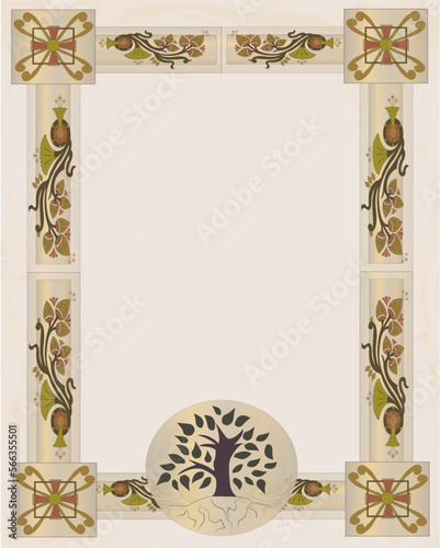 Templates and frames in a classic or vintage style