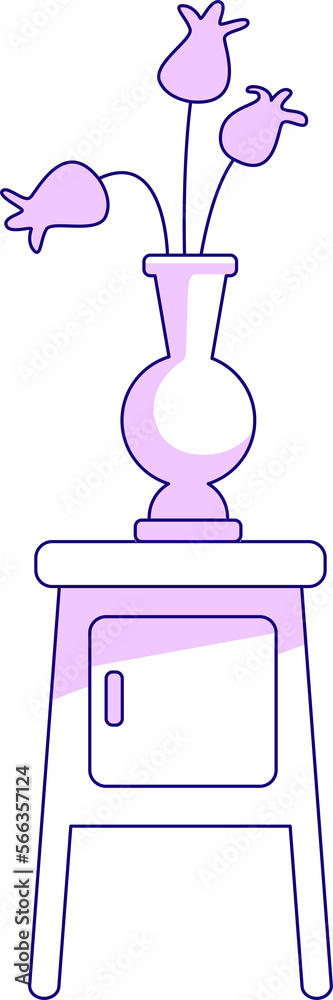 Vase with flowers semi flat color raster element. Full sized object on white. Fresh bouquet on table. Home decoration simple cartoon style illustration for web graphic design and animation Vase with flowers semi flat color raster element. Full sized object on white. Fresh bouquet on table. Home decoration simple cartoon style illustration for web graphic design and animation