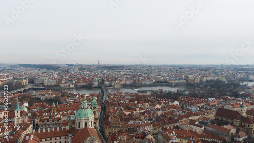 Wallpaper Mural Aerial view of River and buildings in Old Town of Prague, Czech Republic. Drone photo high angle view of City Torontodigital.ca