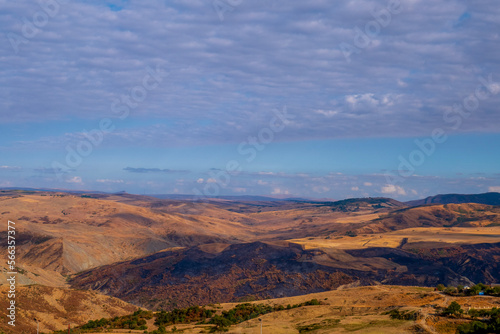 sunset in mountains in shamakhi Azerbaijan