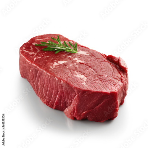 Close-up view of fresh raw Denver Steak Chuck cut in isolated white background