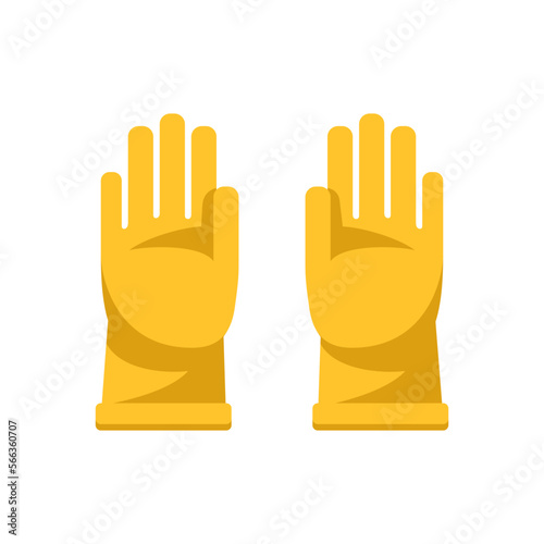 Cleaning items. Rubber gloves. Vector illustration in a flat style.