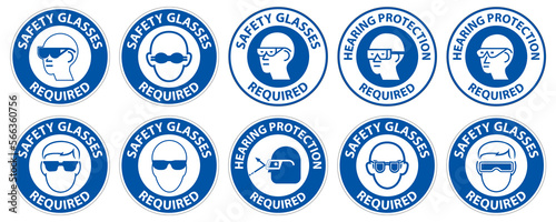 Label Floor Sign, Safety Glasses Required