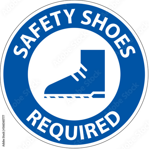 Label Floor Sign, Safety Shoes Required