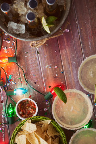 Cinco: Festive Cinco De Mayo Party Background With Text Space In Middle