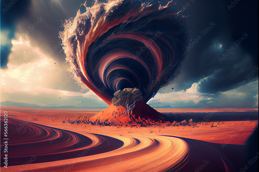 Beautiful abstract surreal Powerful tornado vortex and massive storm in ...