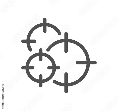 Target and goal related icon outline and linear vector.