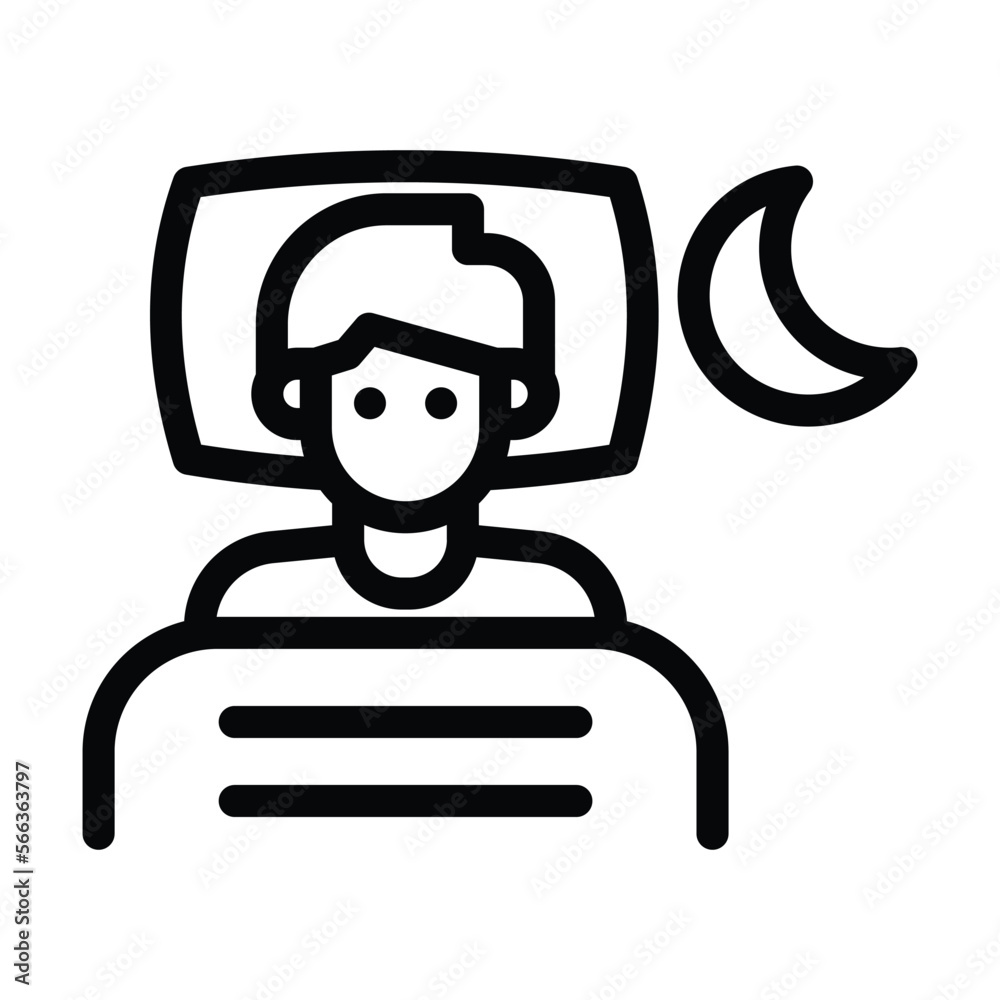 insomnia line icon illustration vector graphic insomnia line icon illustration vector graphic