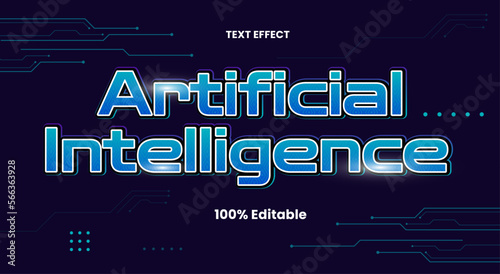 Artficial intelligence text effect editable