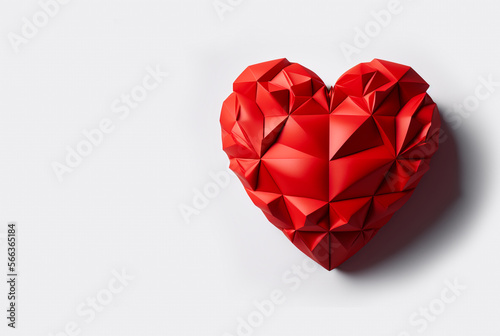 Wallpaper Mural 3d red heart on white background with blank space Torontodigital.ca