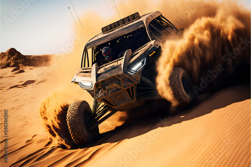 Off Road vehicle in Desert, Illustration generativ ai © Luc.Pro