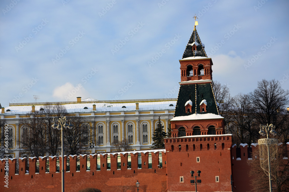 Moscow Kremlin architecture, popular landmark.