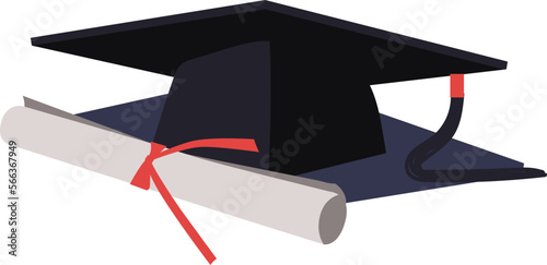 Graduation Cap and Diploma Vector