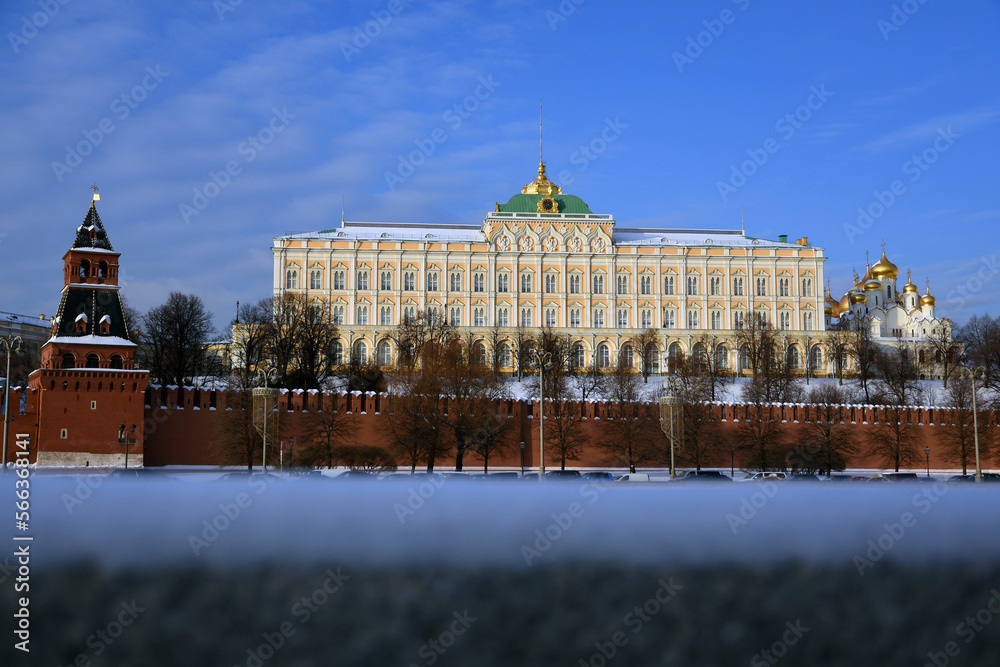 Moscow Kremlin architecture, popular landmark.
