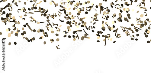Glittering confetti on a transparent background. Holiday, birthday and Christmas decoration
