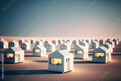 tiny houses arranged in row, house and home, minimalist living