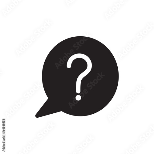 Question bubble speech icon vector logo design template