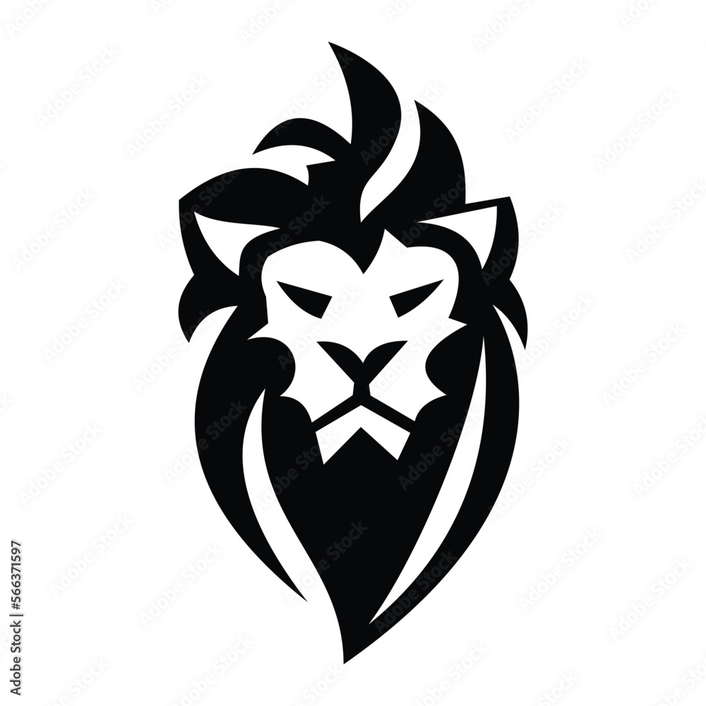 Lion logo symbol design illustration. Clean modern logo mark design. Illustration for personal or commercial business branding.