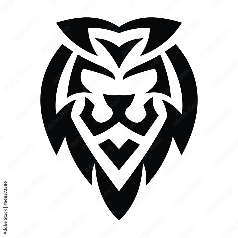 Tribal Lion logo symbol design illustration. Clean modern logo mark design. Illustration for personal or commercial business branding. Tribal Lion logo symbol design illustration. Clean modern logo mark design. Illustration for personal or commercial business branding.
