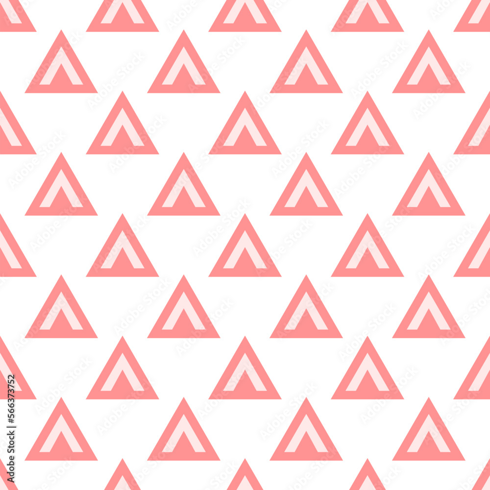 Geometrical vector seamless pattern of light pink triangles on white background. Perfect for fabric, textile, wallpapers, backgrounds and other surfaces Geometrical vector seamless pattern of light pink triangles on white background. Perfect for fabric, textile, wallpapers, backgrounds and other surfaces