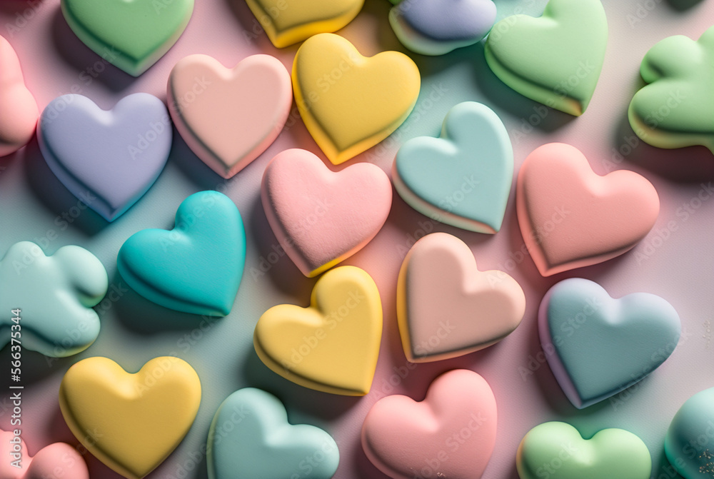 Fototapeta premium Hearts decoration abstract background with shapes and heart shapes