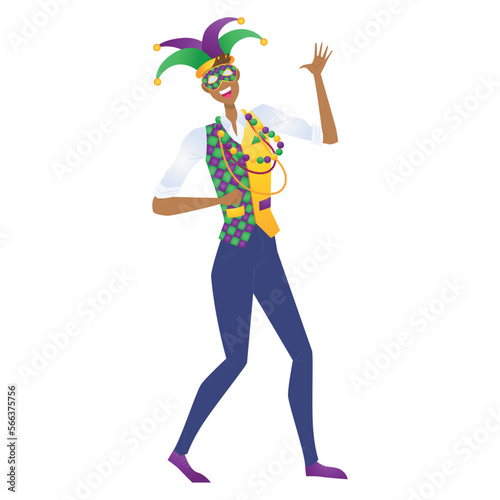 Isolated cute male character with carnival mask Vector illustration