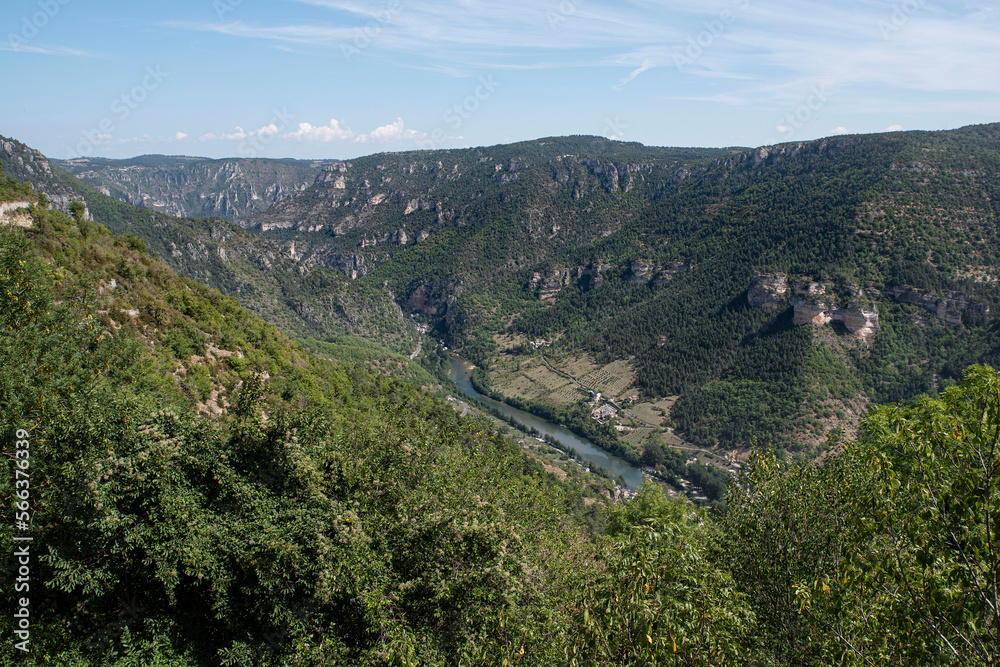 Landscape of the Tarn gorges in France