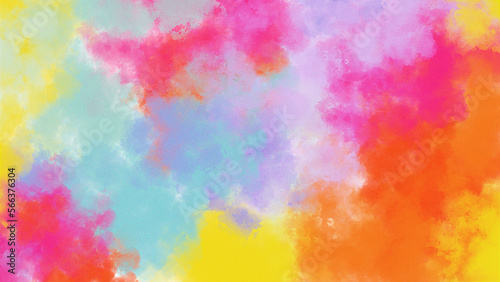 Easter holiday abstract background colorful paint watercolor texture, Spring pastel colors bright sky background, Holi celebration paint color powder