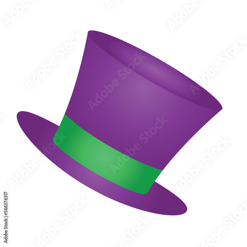 Isolated purple mardi gras hat icon Flat design Vector illustration