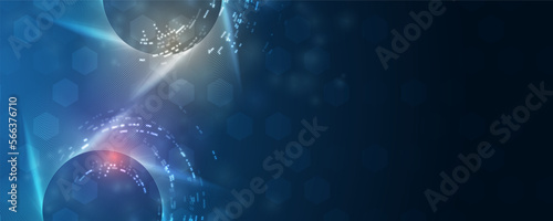 Quantum processing. Deep learning artificial intelligence. Future new technology  for business or science presentation