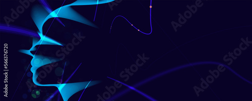 Quantum processing. Deep learning artificial intelligence. Future new technology  for business or science presentation