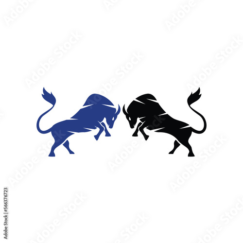 bulls fighting versus game player gaming logo