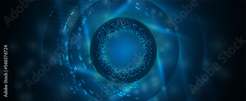 Quantum processing. Deep learning artificial intelligence. Future new technology  for business or science presentation