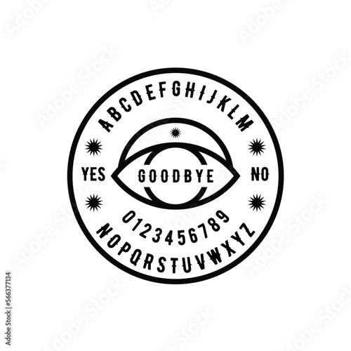 Ouija Board single eye death game logo design