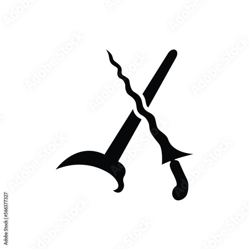 keris javanese wedding tools silhouette traditional indonesian ancient weapon logo design