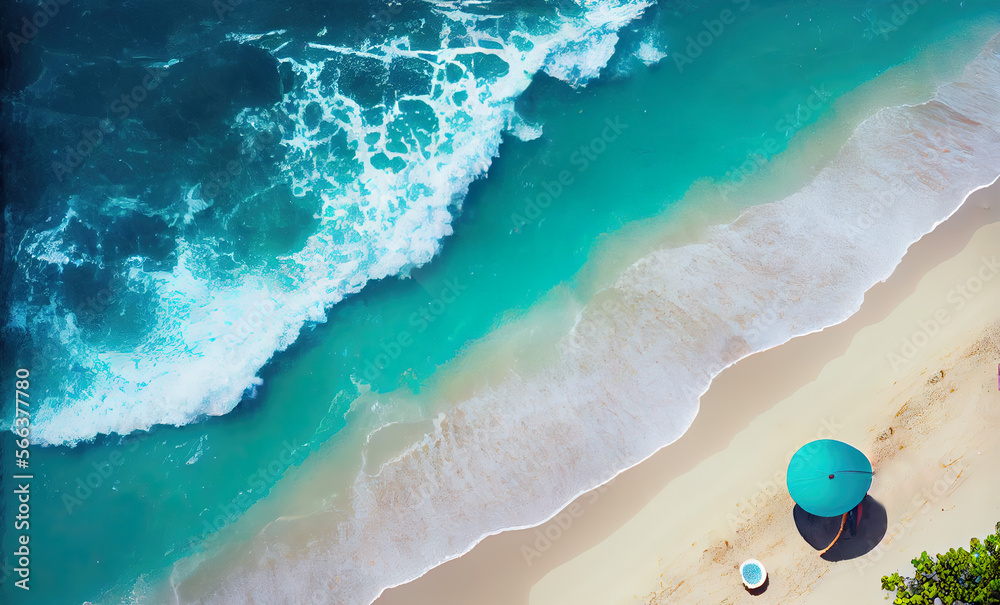 Fototapeta premium Sunny summer beach with palms