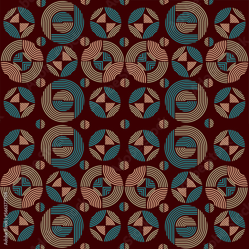 Abstract geometric poster with a pattern of simple geometric shapes. Digital graphics are suitable for interior decoration, presentations, book covers and textiles