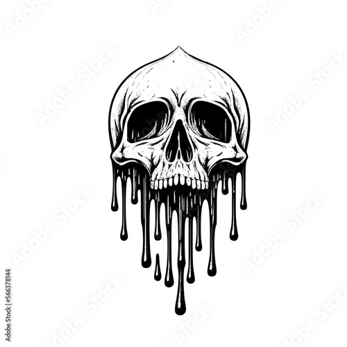 Melting black skull