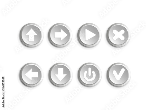 Direction buttons. set of computer game buttons