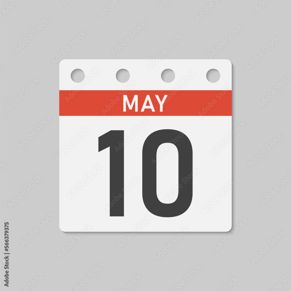 Icon page calendar day - 10 May Icon page calendar day - 10 May