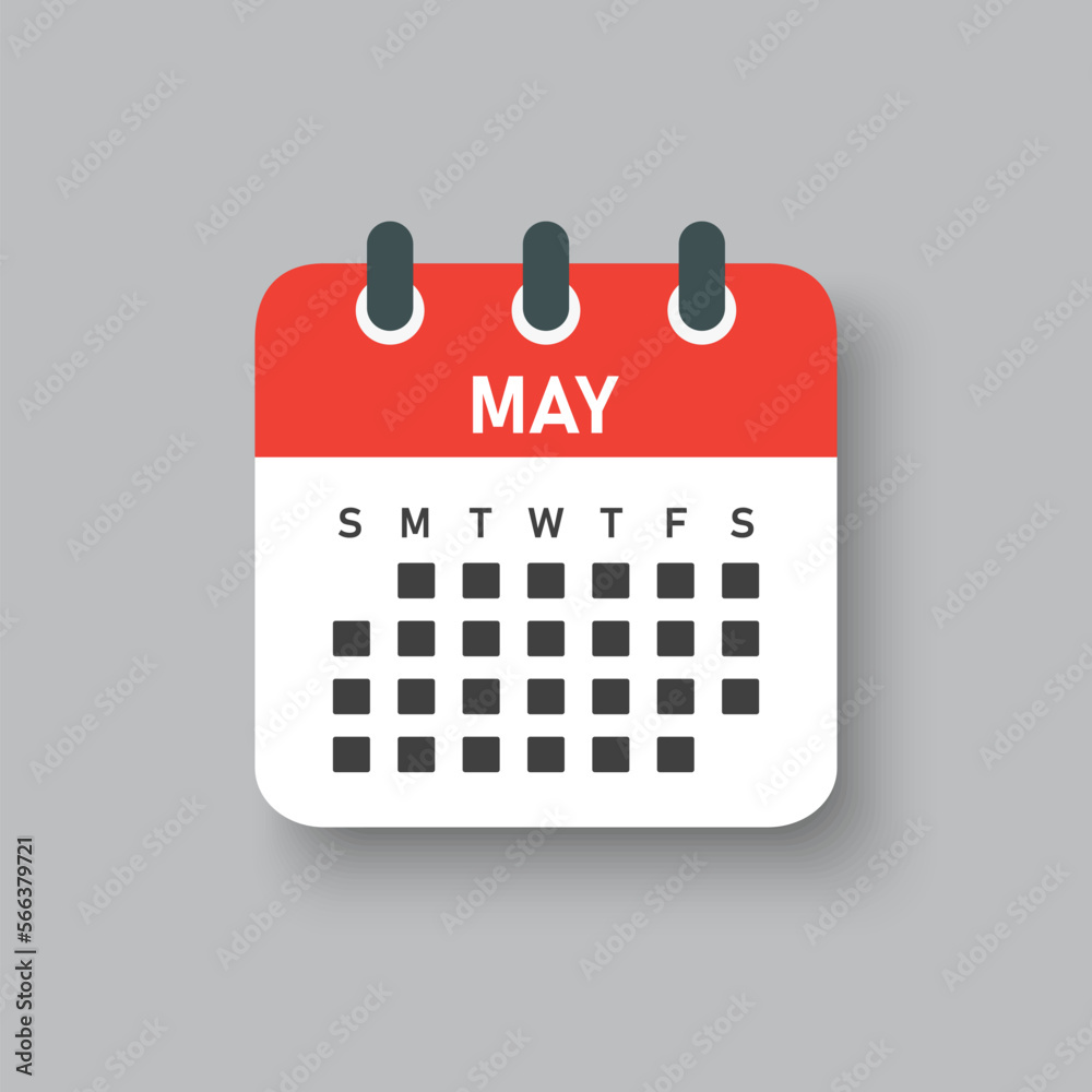 Vector template icon page calendar, month May